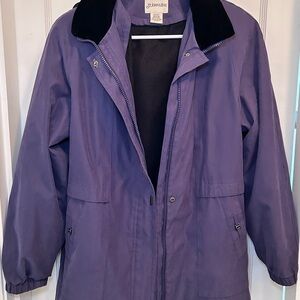 St. John’s Bay Purple Winter Coat Detachable Hood Full Zip Mid Length Women’s MP